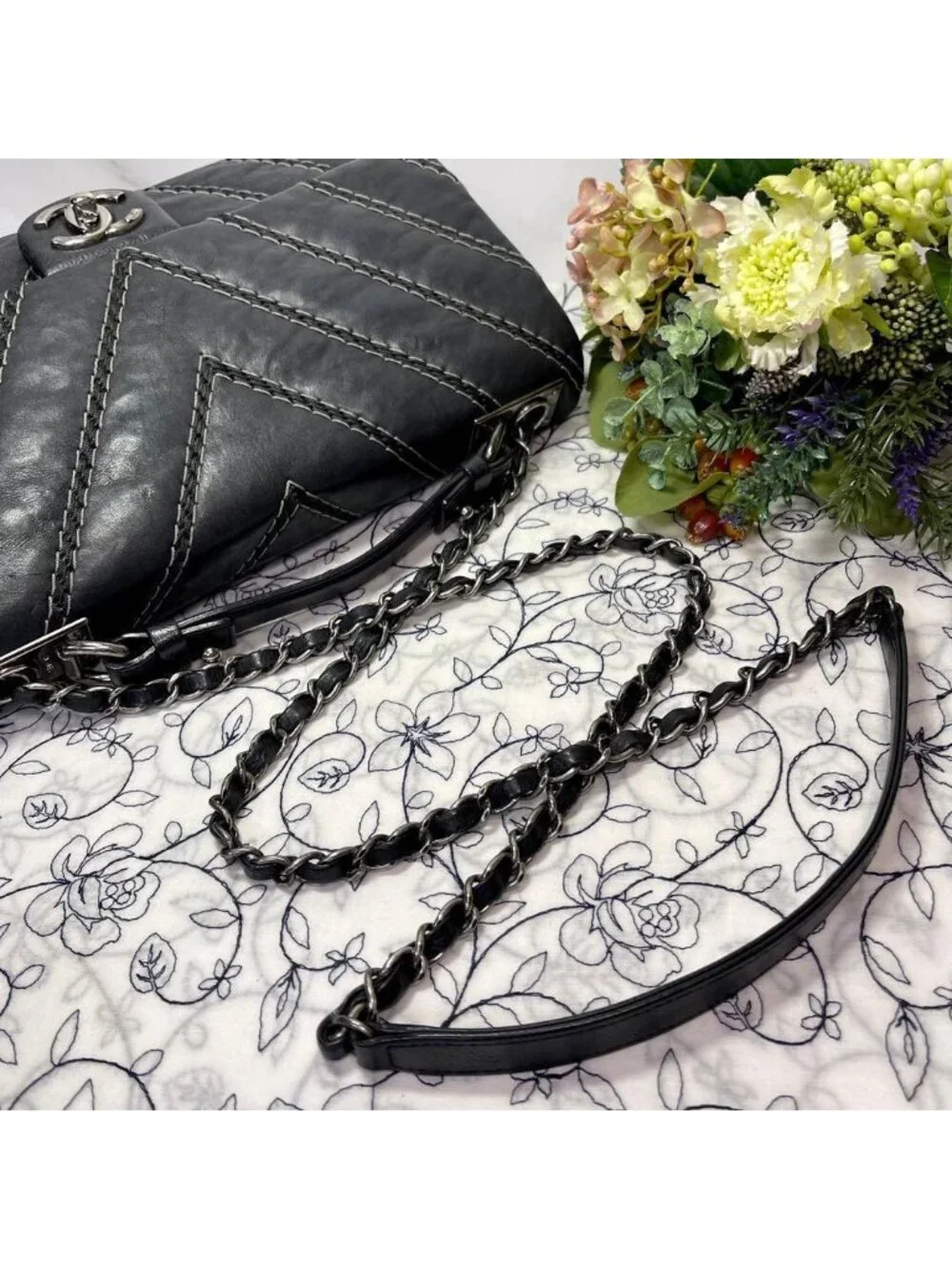 Chanel Double Flap 2-Way Chez Blanc